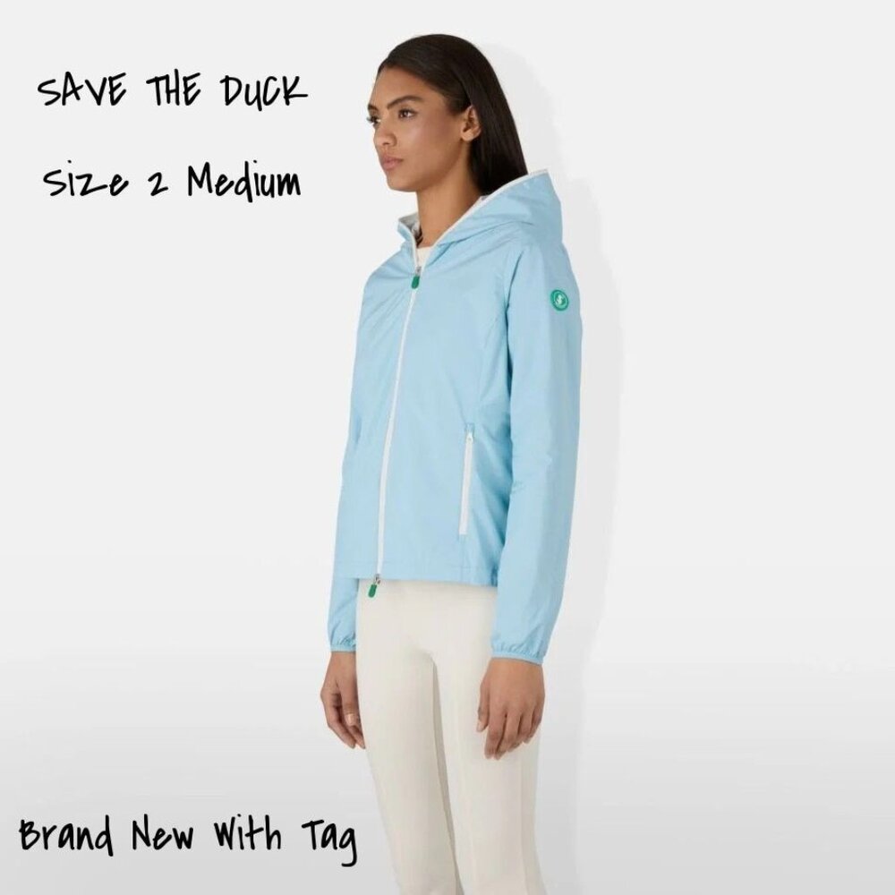 Save The Duck Stella Rain Windbreaker Jacket Women Size 2 Medium New with Tag